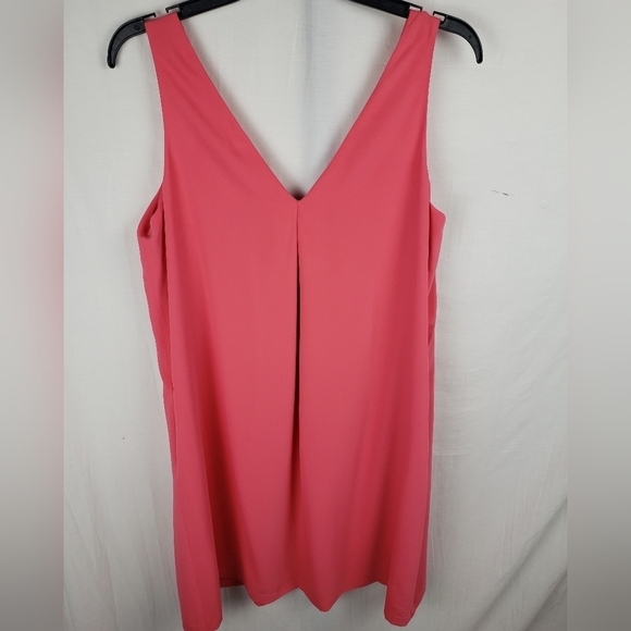 Lauren Ralph Lauren Coral Rose VNECK Coral Rose Dress Sz 10 - Picture 4 of 11